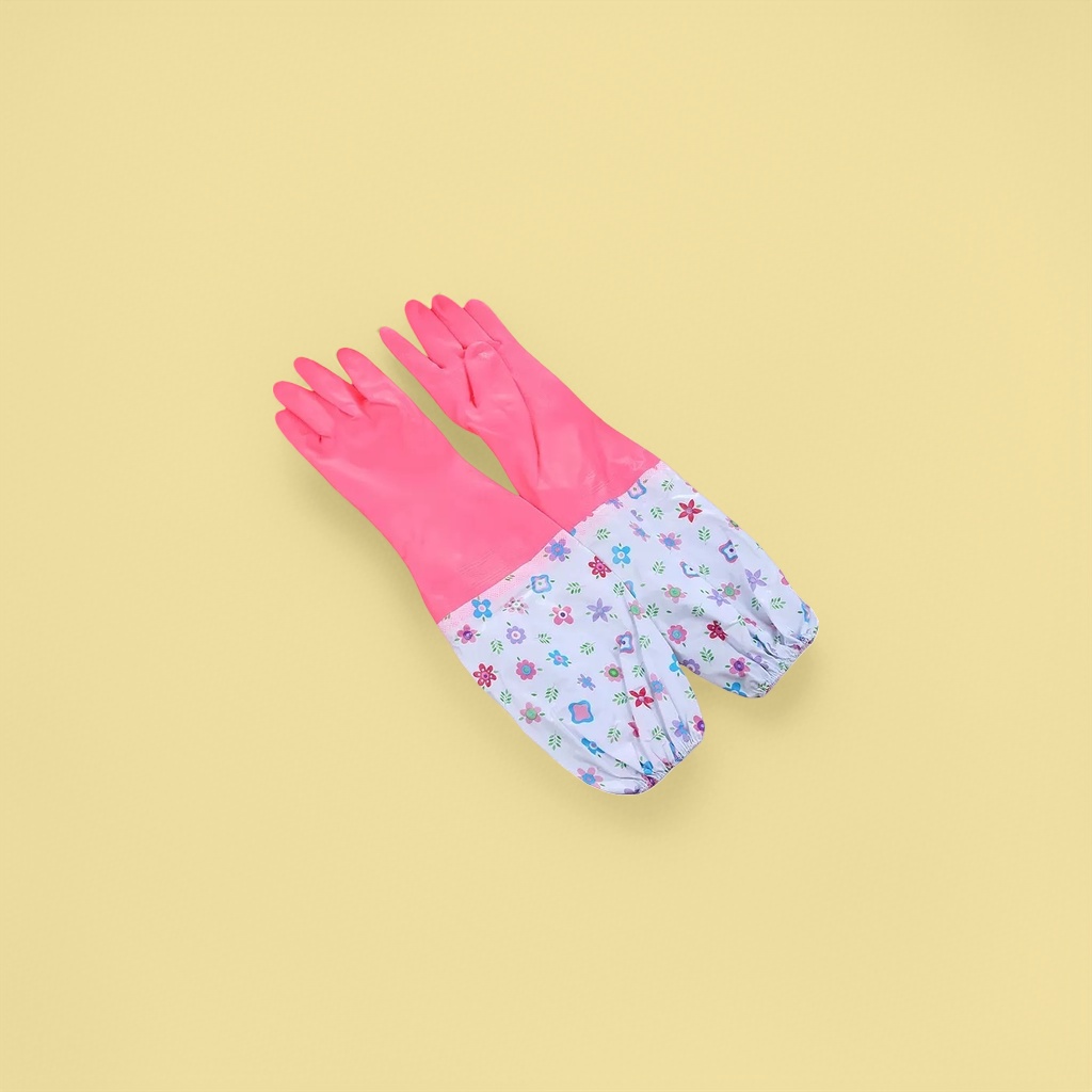 Pink rubber gloves are anti-slip, wear-resistant, thickened for labor protection, home gardening, cleaning and protection