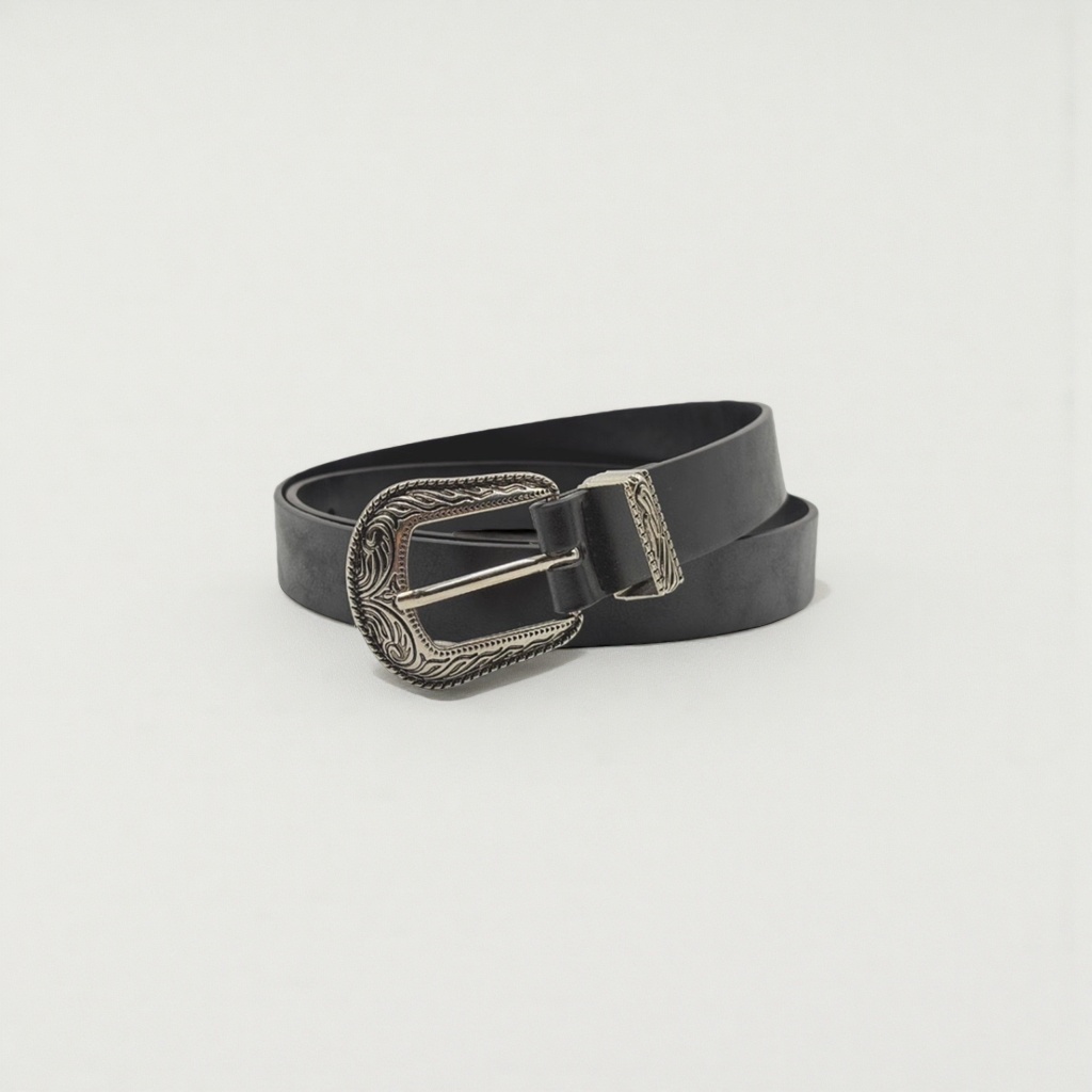 Black leather belt men's business casual belt, 3.5cm wide adjustable details Picture