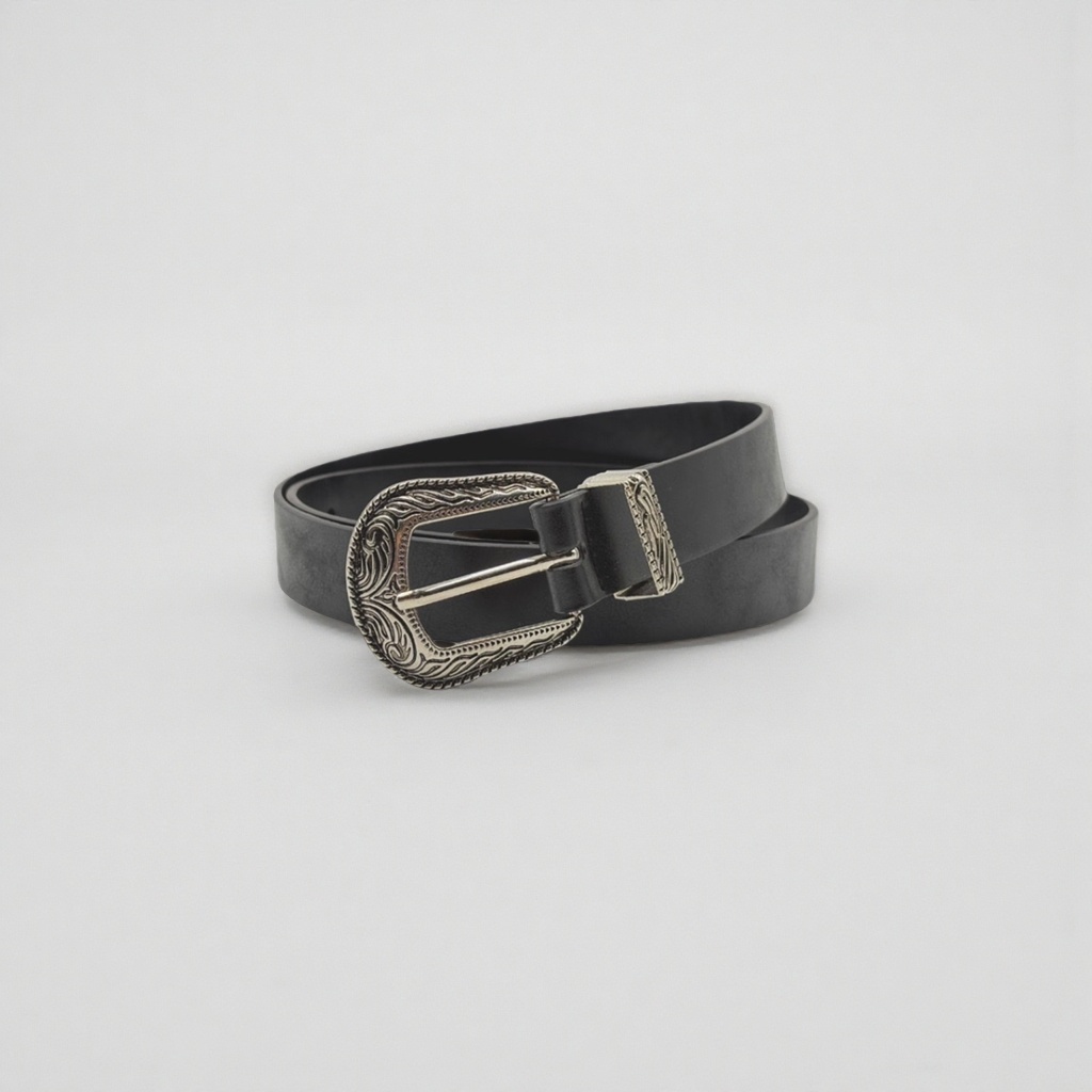Black leather belt men's business casual belt, 3.5cm wide adjustable Specification image