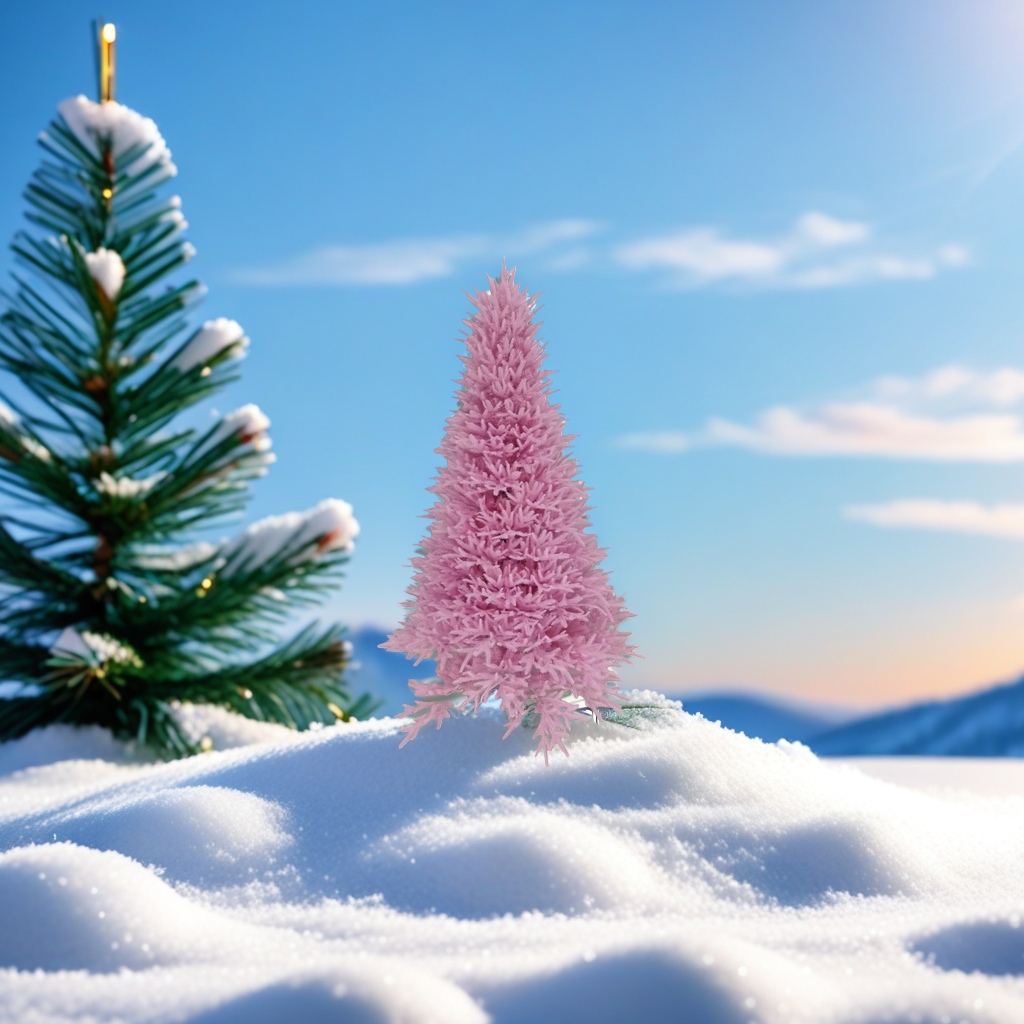 Pink Christmas tree decorative items for festive atmosphere, home living room desktop decoration Specification image