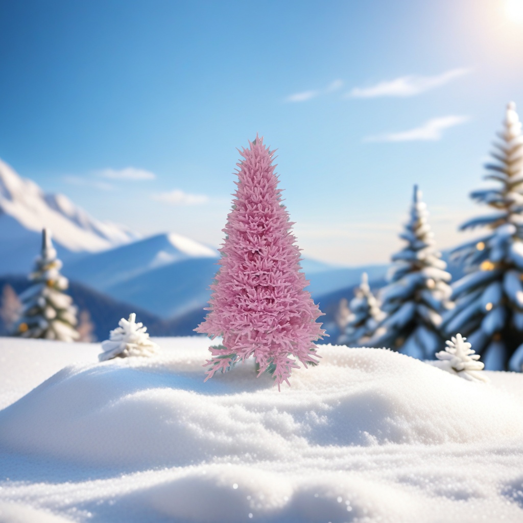 Pink Christmas tree decorative items for festive atmosphere, home living room desktop decoration details Picture