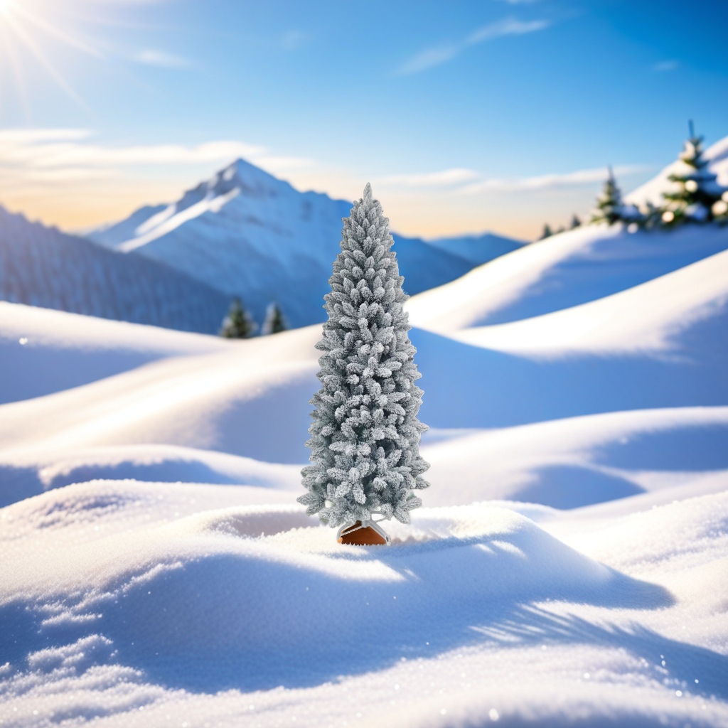 Cedar tree-shaped Christmas tree with simulated pine needles for festive home decoration details Picture
