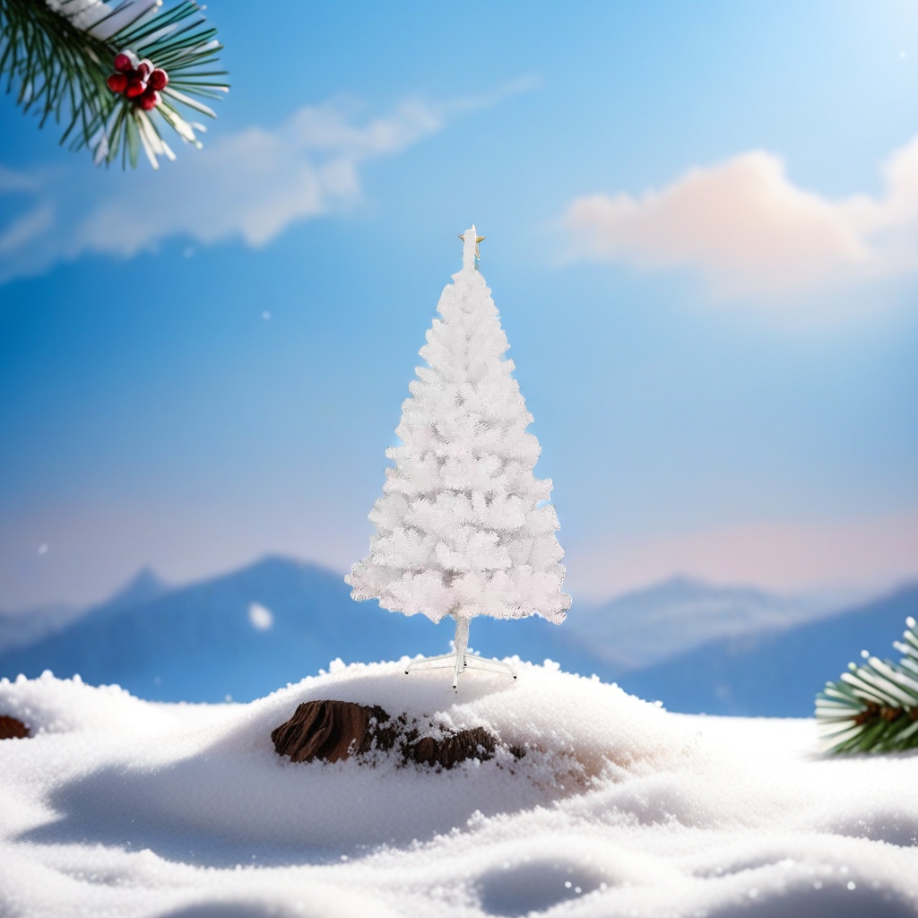 White Christmas tree decorative items for festive home living room tabletop decoration Specification image