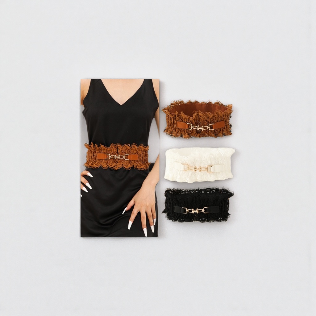 Lace belt, a fashionable and slimming belt for women, and a decorative thin waist belt Application Scenario