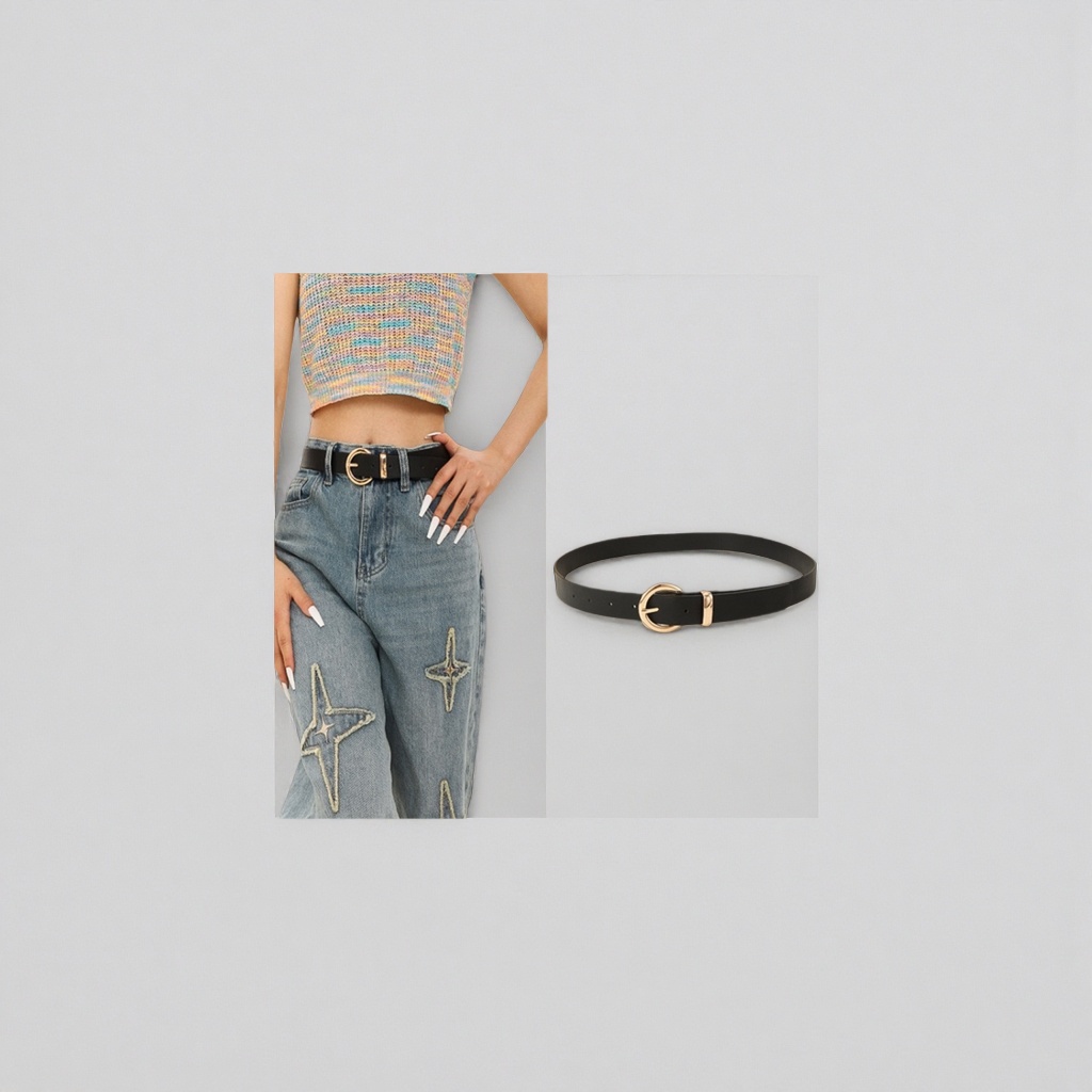 Black genuine leather belt, 3.5cm wide, 180g thick, wear-resistant with automatic buckle details Picture
