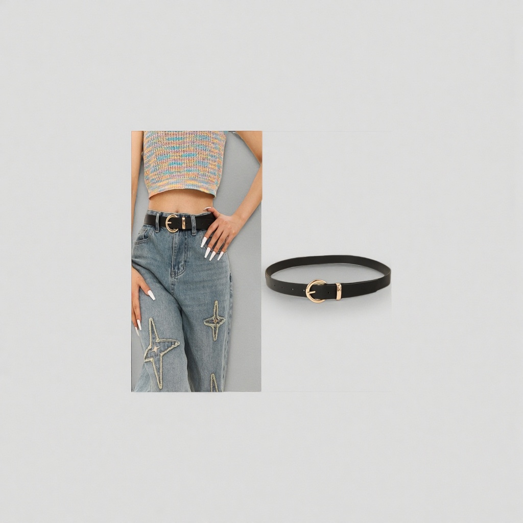 Black genuine leather belt, 3.5cm wide, 180g thick, wear-resistant with automatic buckle Specification image