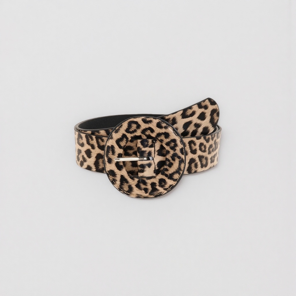 A leopard print pattern fashionable belt is a versatile and unique women's belt Specification image