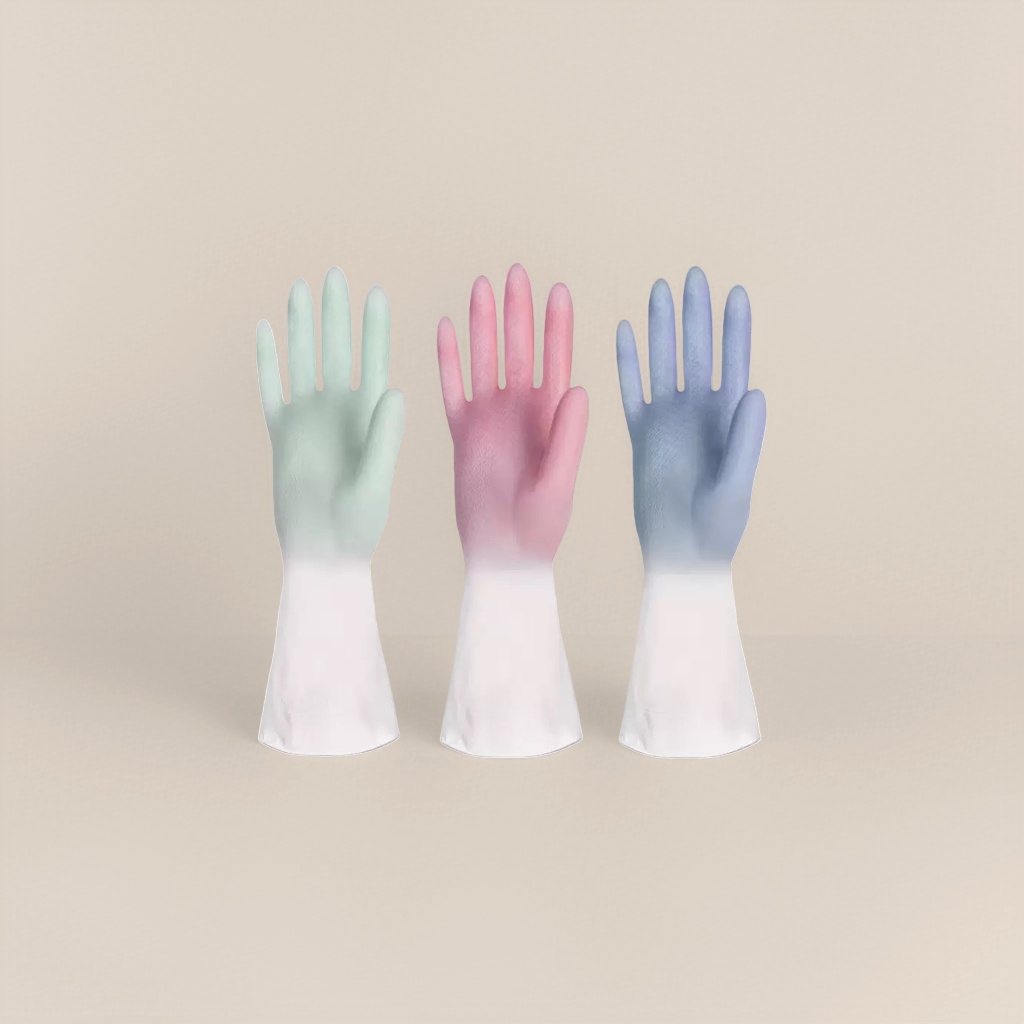 Colored rubber gloves are anti-slip, wear-resistant and suitable for both men and women for household cleaning and protection Specification image