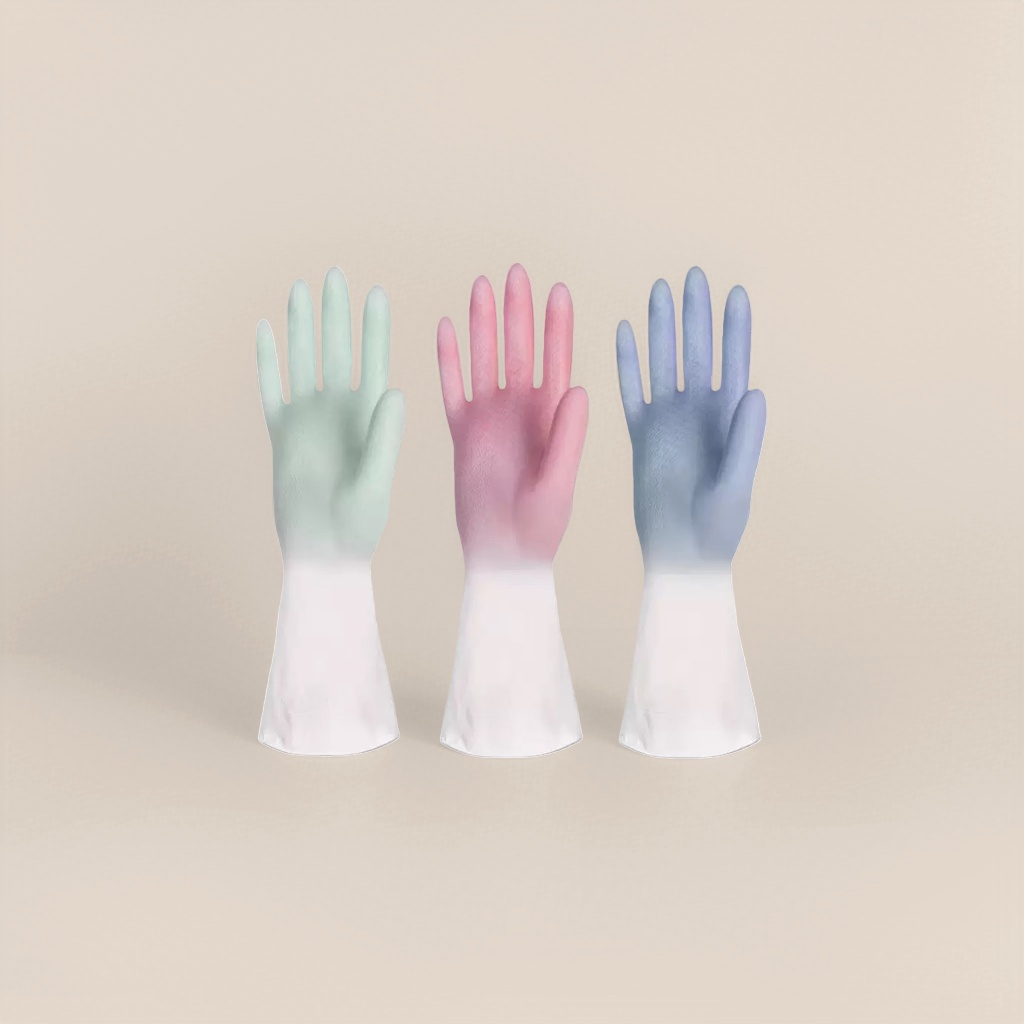 Colored rubber gloves are anti-slip, wear-resistant and suitable for both men and women for household cleaning and protection details Picture