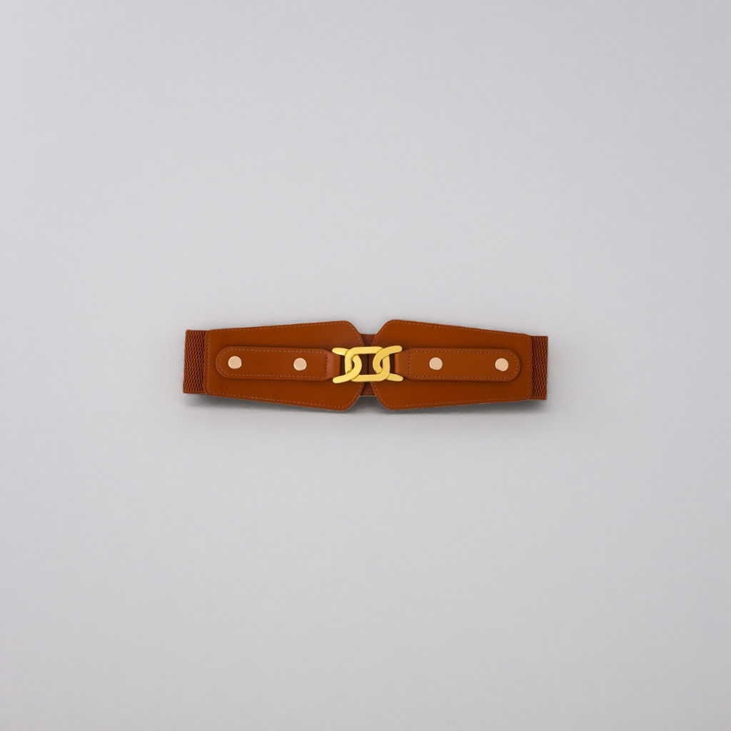 The brown leather belt for men is simple and versatile. It features a genuine leather belt adjustment buckle design details Picture