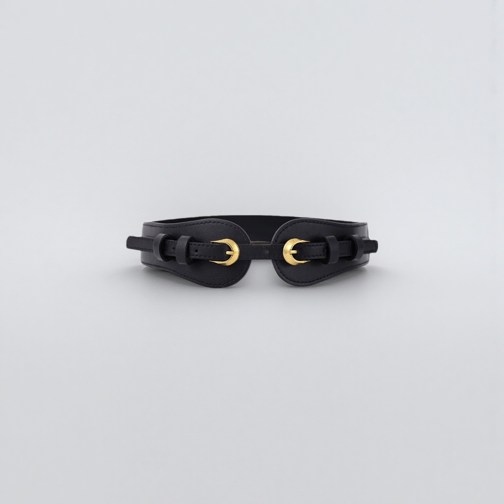 This black leather belt is a simple and versatile genuine leather belt for men details Picture