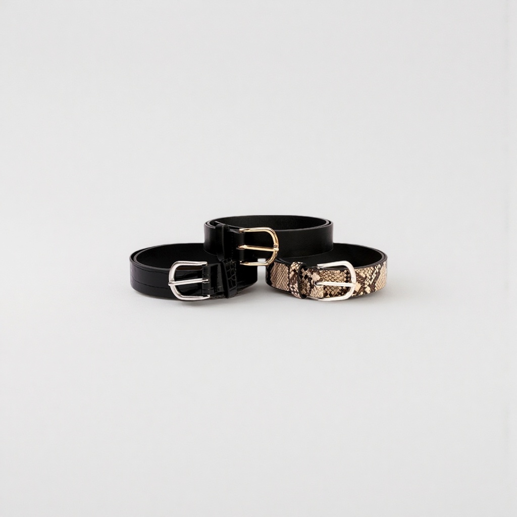 Three-piece men's genuine leather belt, simple business casual belt, adjustable Application Scenario