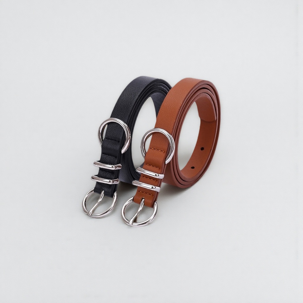 Leather men's automatic buckle belt, 3.5cm wide adjustable business casual belt details Picture