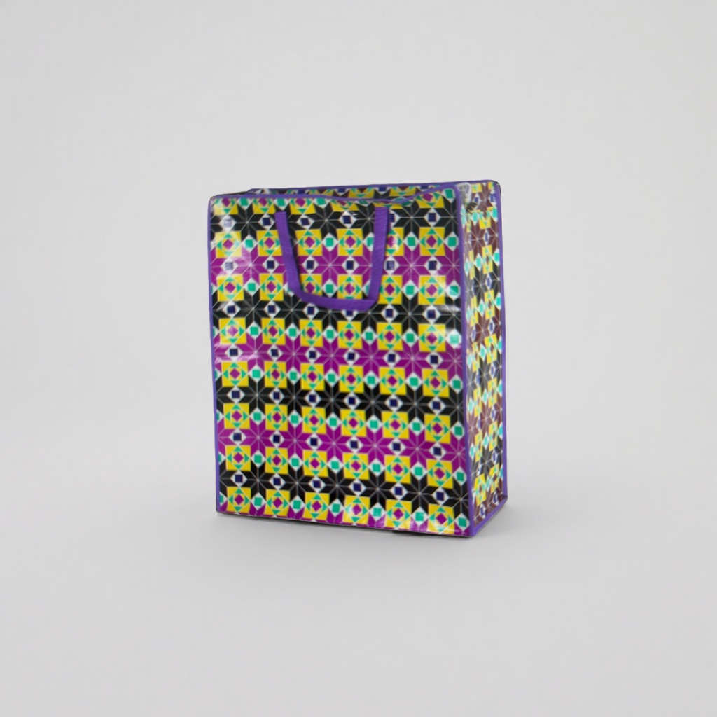 Colorful geometric pattern shopping bags, large-capacity eco-friendly canvas handbags Application Scenario