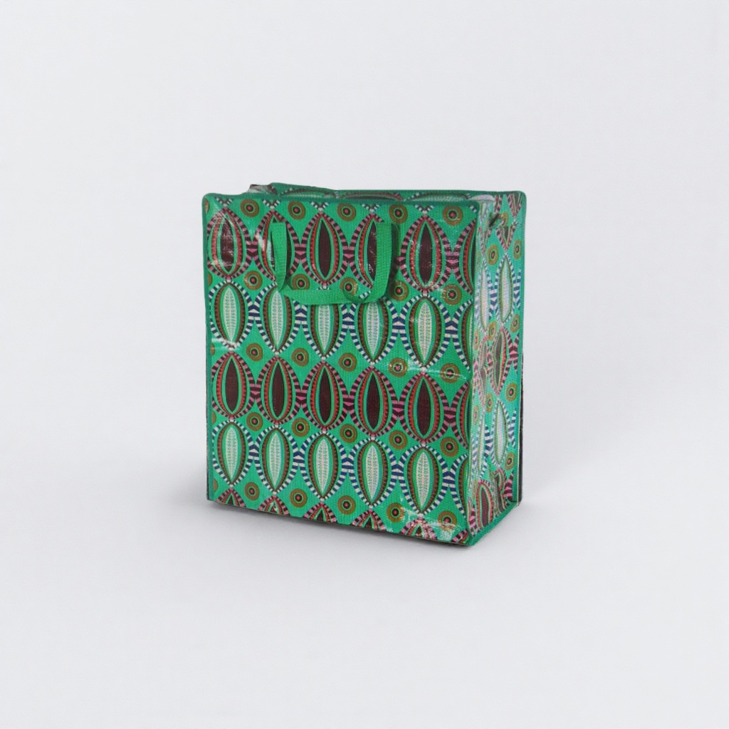 Green-patterned woven bags, thickened, durable and environmentally friendly shopping bags