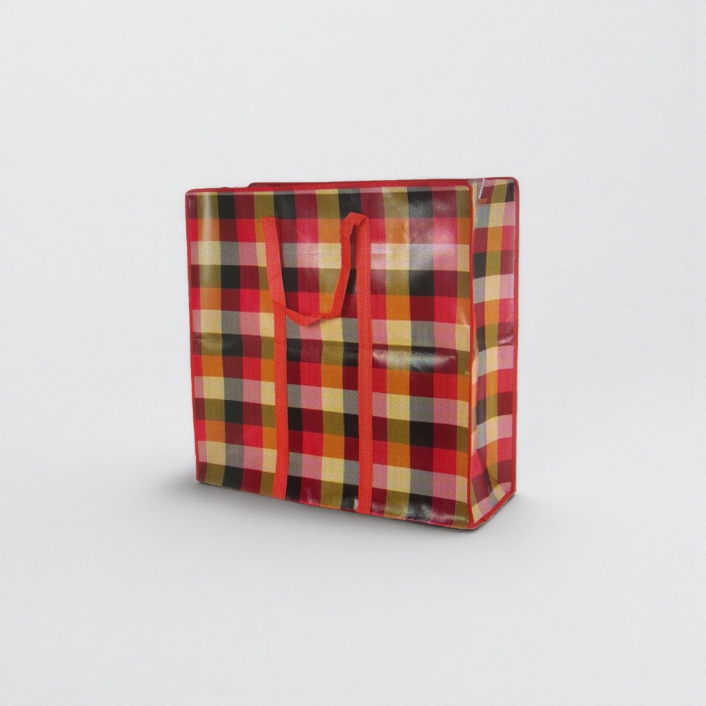 The checkered pattern handbag is a fashionable, simple and eco-friendly shopping bag