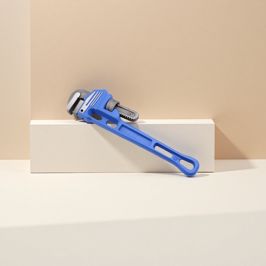 Blue pipe wrench, 12-inch anti-slip thickened chrome vanadium steel wrench tool details Picture