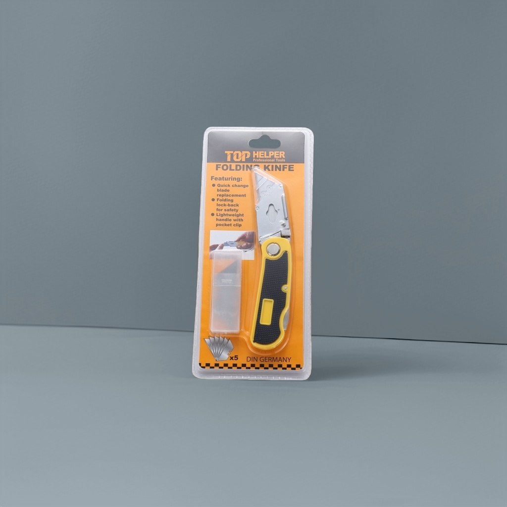 The multi-functional stainless steel folding knife is a portable mini knife with a safety lock design The multi-functional stainless steel folding knife is a portable mini knife with a safety lock design