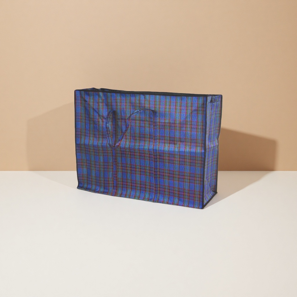 The checkered pattern handbag is a fashionable, simple and eco-friendly shopping bag that can be folded and has a large capacity Application Scenario