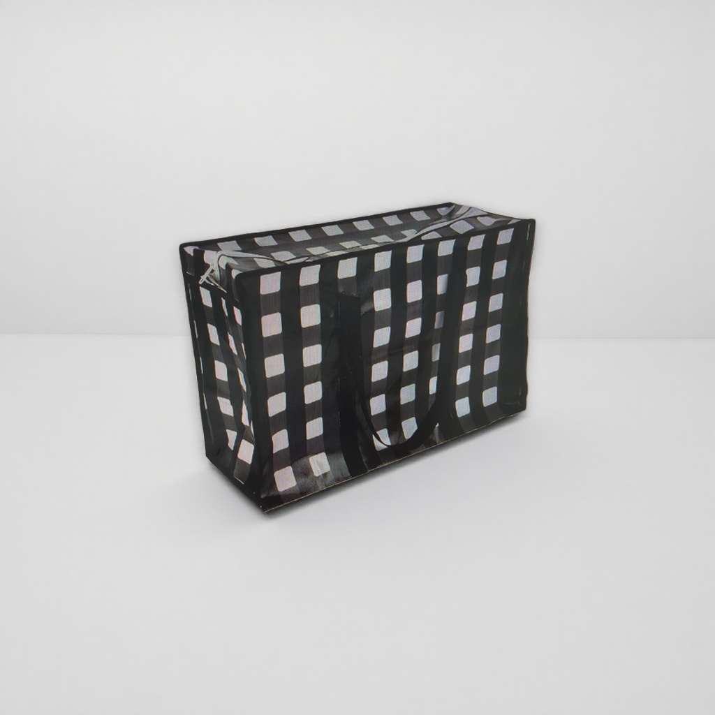 Black checkered pattern storage basket, multi-functional household organizing basket, woven storage basket Application Scenario