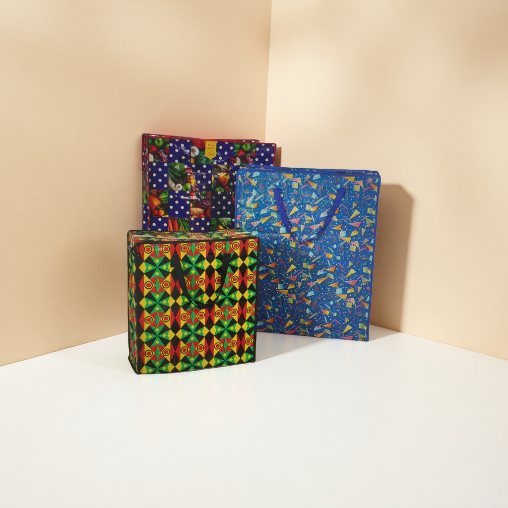 Colorful patterned shopping bags, hand-held eco-friendly canvas bags, large-capacity portable shopping bags Specification image