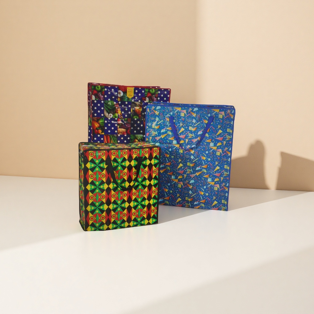 Colorful patterned shopping bags, hand-held eco-friendly canvas bags, large-capacity portable shopping bags Application Scenario