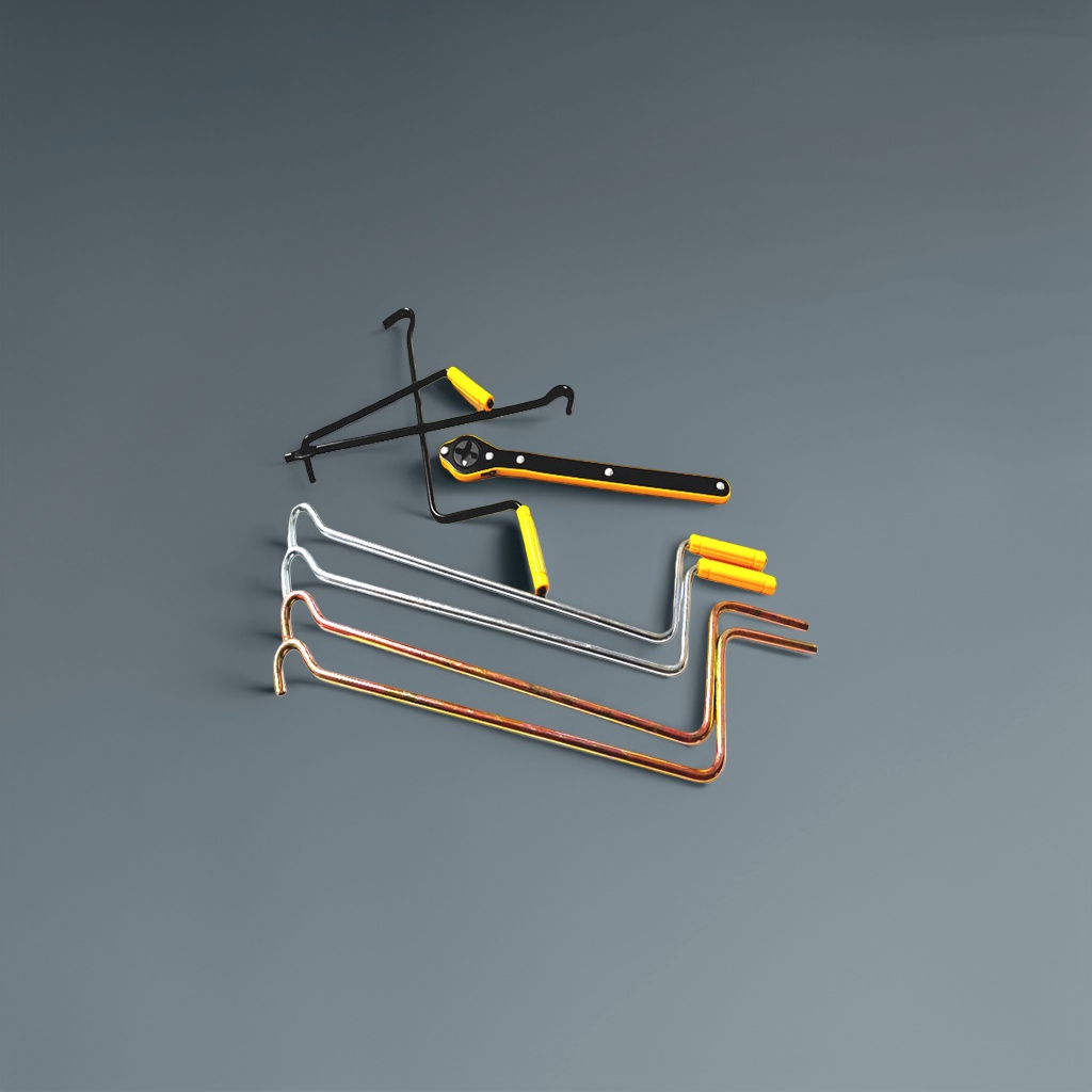 The metal prying bar and wrench multi-functional tool set is practical, durable and suitable for home maintenance Application Scenario
