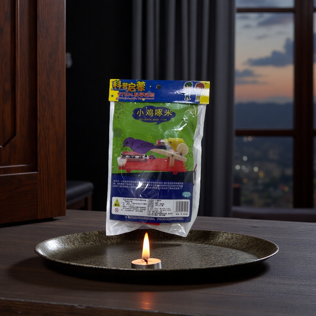 Science popularization enlightenment STEM science experiment Chick Pecking at Rice toy packaging bag