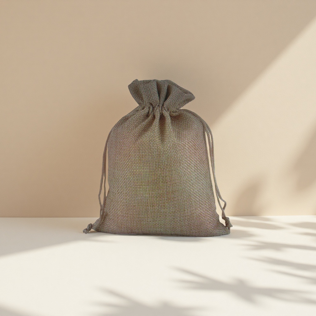 Linen bags, eco-friendly shopping bags made of coarse linen, reusable storage bags Specification image