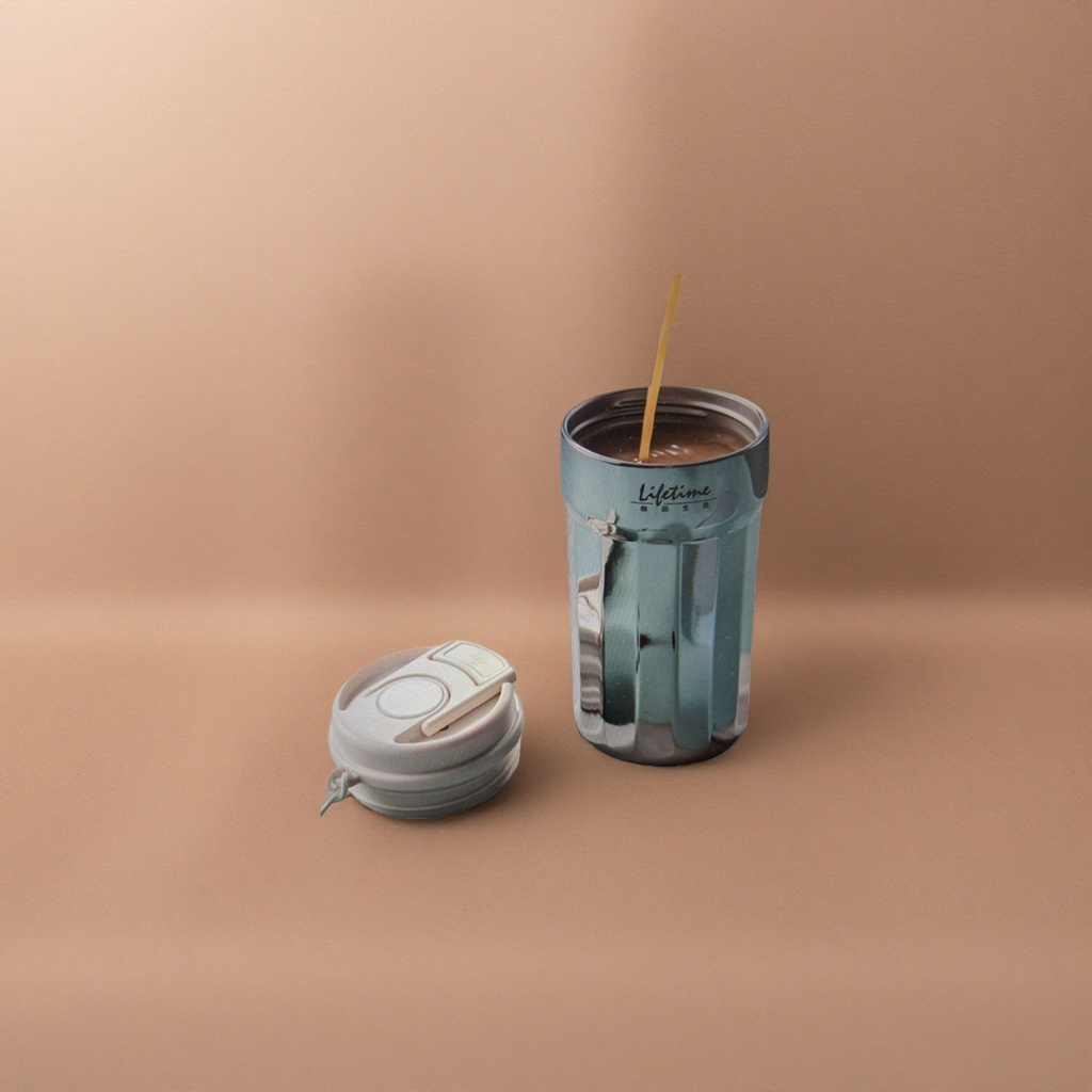 Stainless steel mirror coffee cup, large-capacity, simple, fashionable and portable water cup with heat and cold preservation