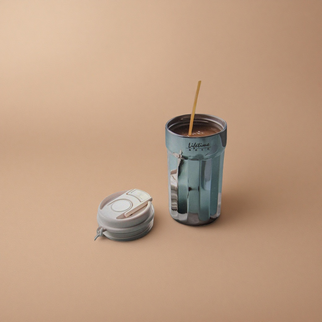 Stainless steel mirror coffee cup, large-capacity, simple, fashionable and portable water cup with heat and cold preservation Specification image