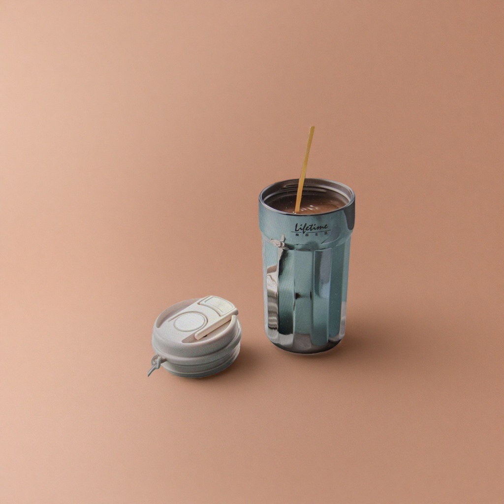Stainless steel mirror coffee cup, large-capacity, simple, fashionable and portable water cup with heat and cold preservation details Picture