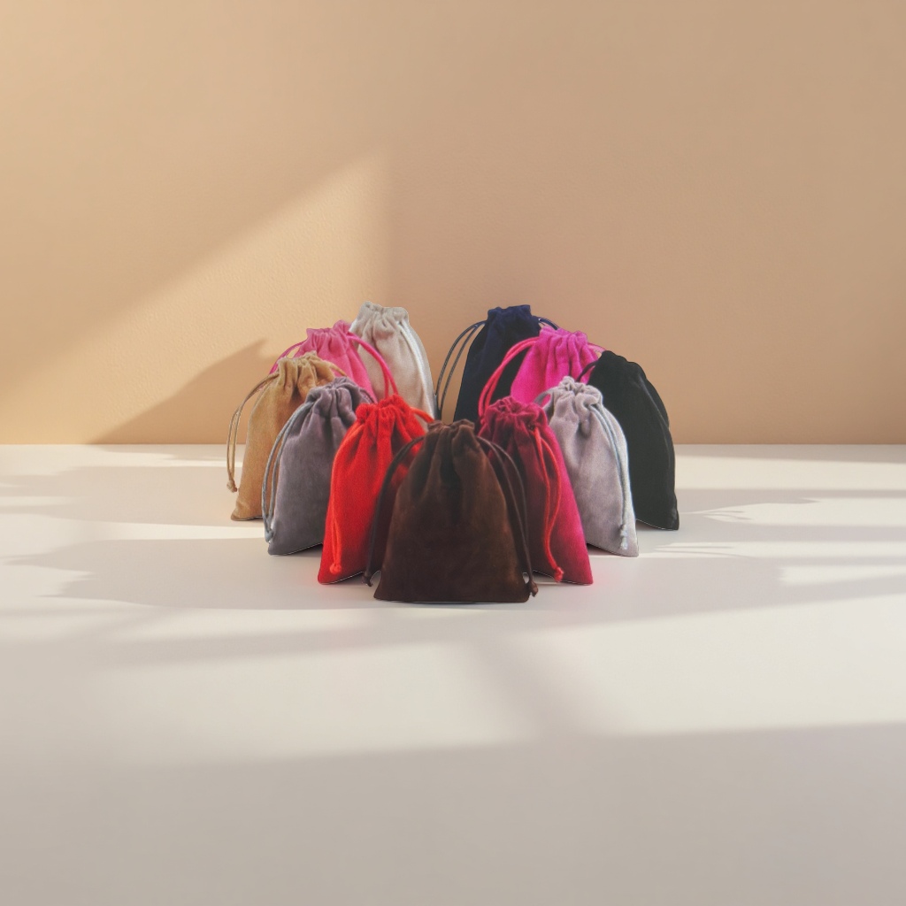 The velvet drawstring bag is available in multiple colors and is a thickened, wear-resistant portable storage bag Application Scenario