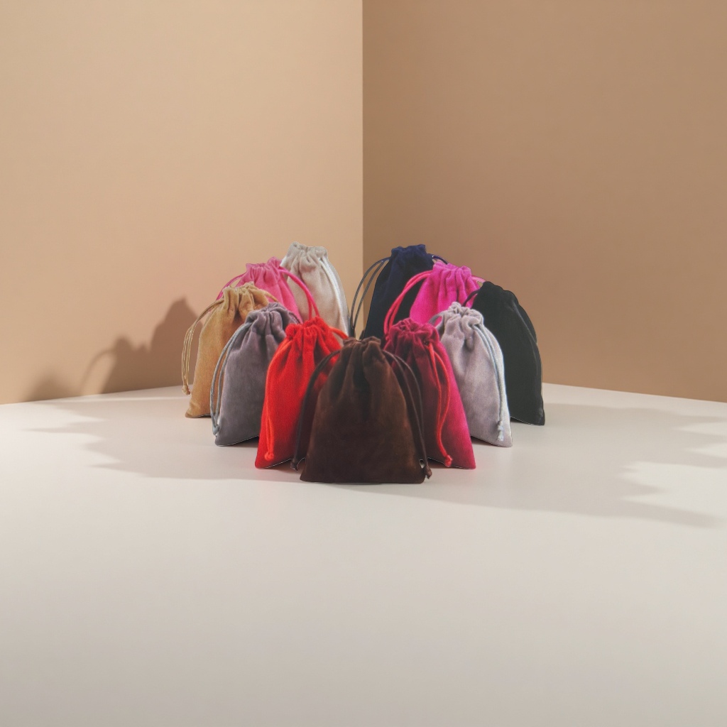 The velvet drawstring bag is available in multiple colors and is a thickened, wear-resistant portable storage bag details Picture