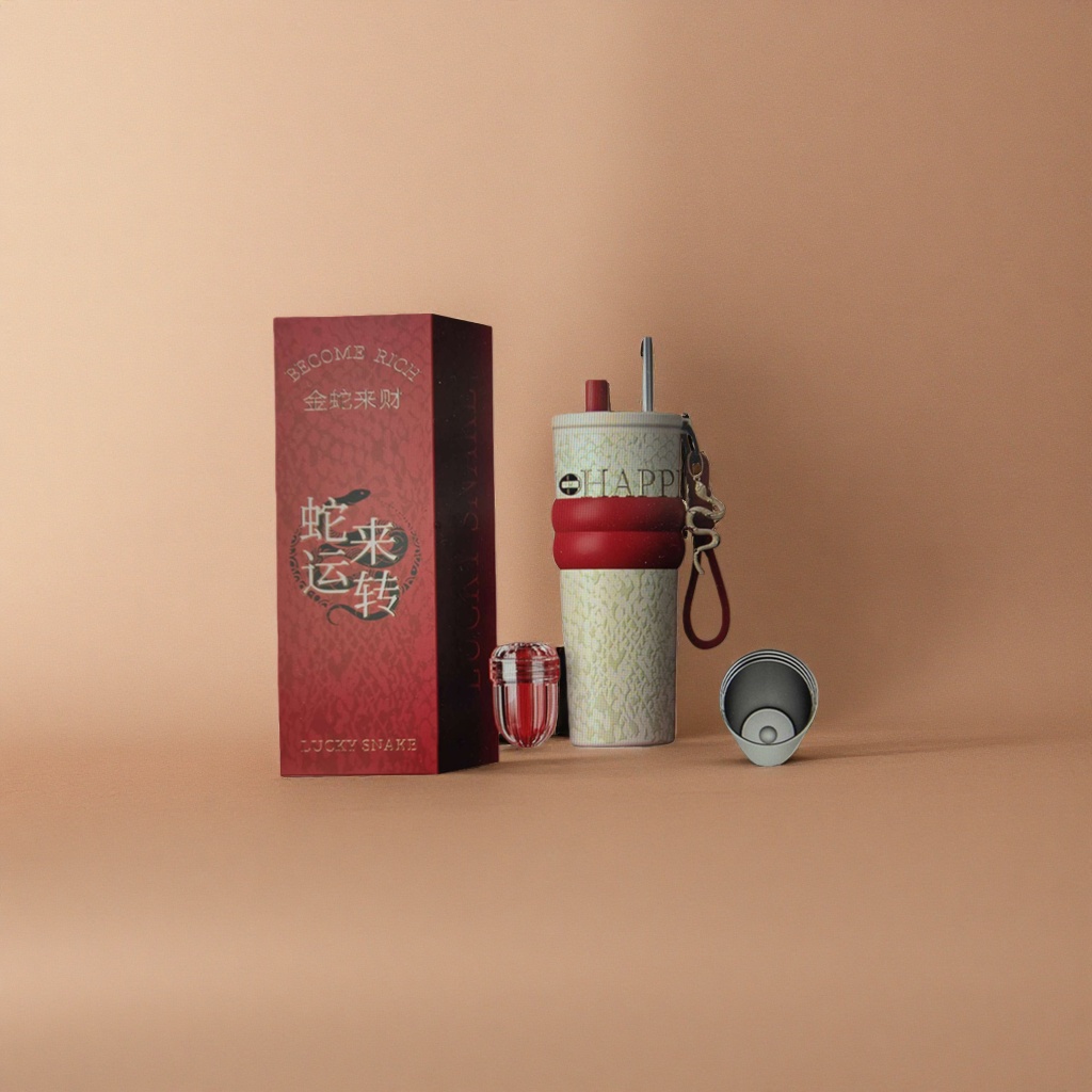 Golden Snake Brings Wealth Red packaging box insulated cup