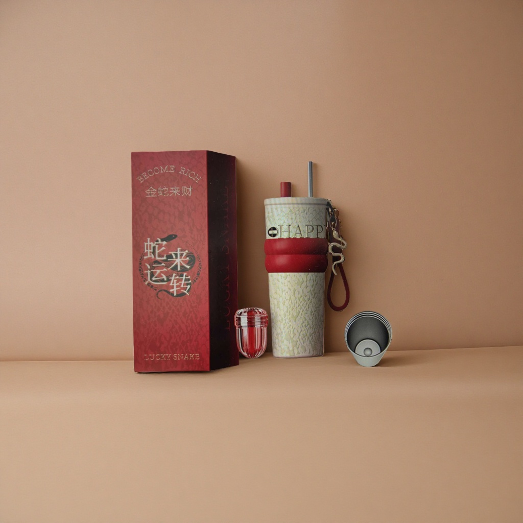 Golden Snake Brings Wealth Red packaging box insulated cup Specification image