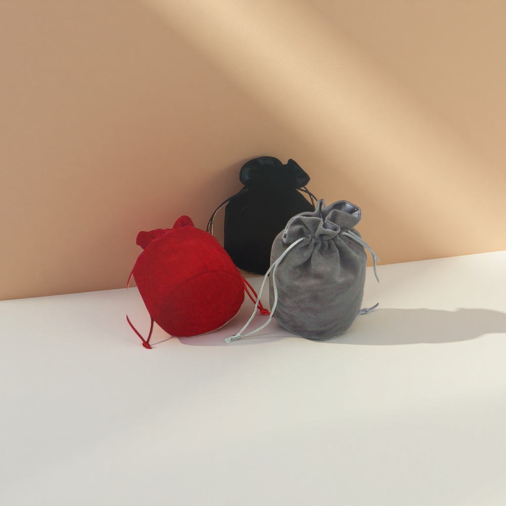 Red, black and grey velvet bags are available in multiple colors. Thickened dust-proof storage bags Specification image