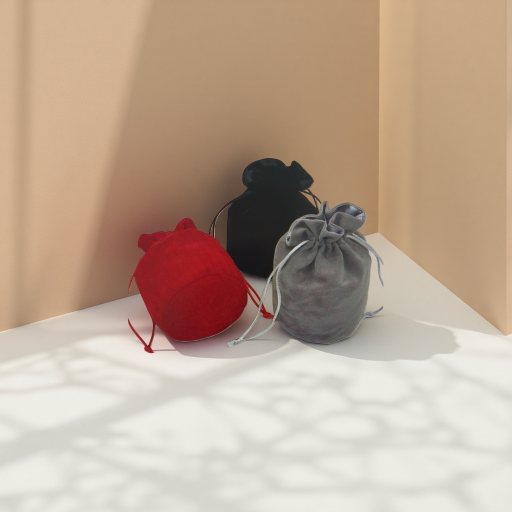 Red, black and grey velvet bags are available in multiple colors. Thickened dust-proof storage bags