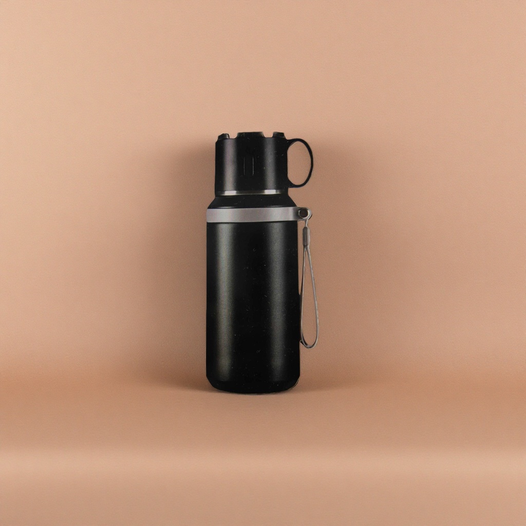 Black insulated cup, 304 stainless steel vacuum insulated large-capacity portable water cup