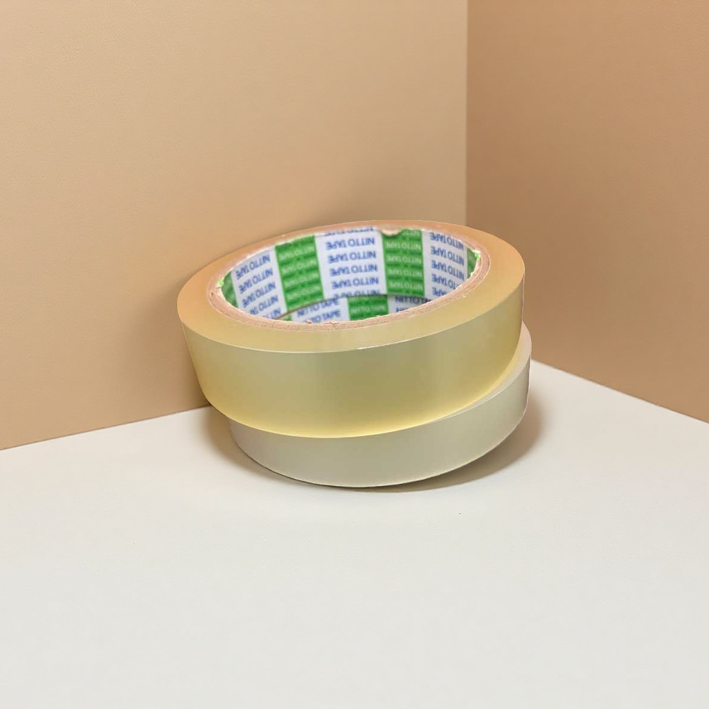 Transparent tape roll made of PVC material, with high light transmittance and strong adhesion, is used for sealing office stationery boxes