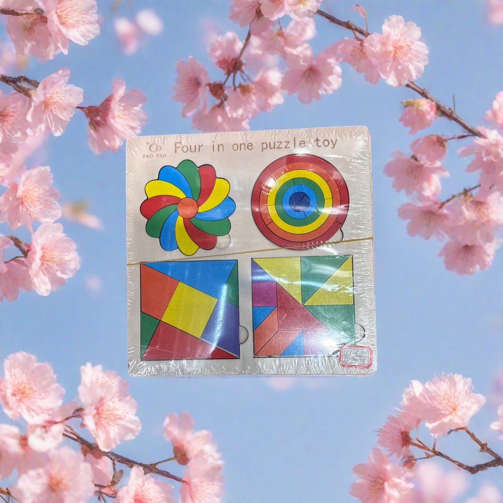 彩色拼图玩具 Four in one puzzle toy 益智儿童早教玩具