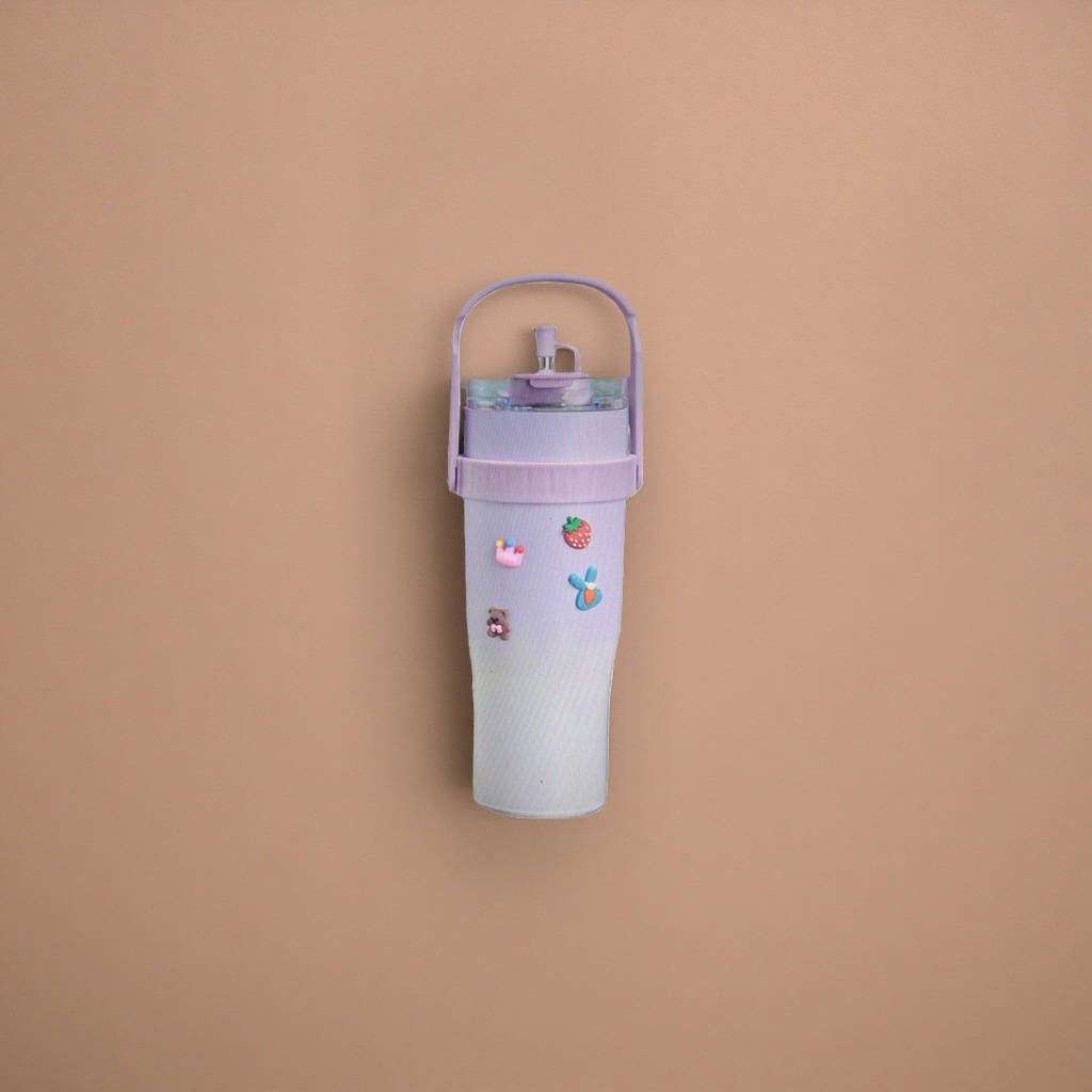 粉色水杯 保温杯 女生可爱简约大容量350ml产品图
