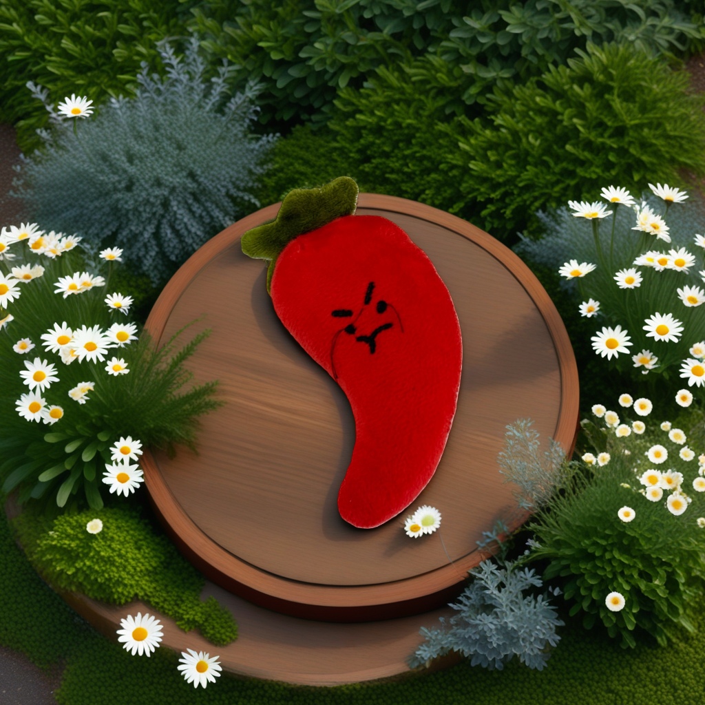 A cute and soft home decoration item in the shape of a red chili pepper plush toy details Picture
