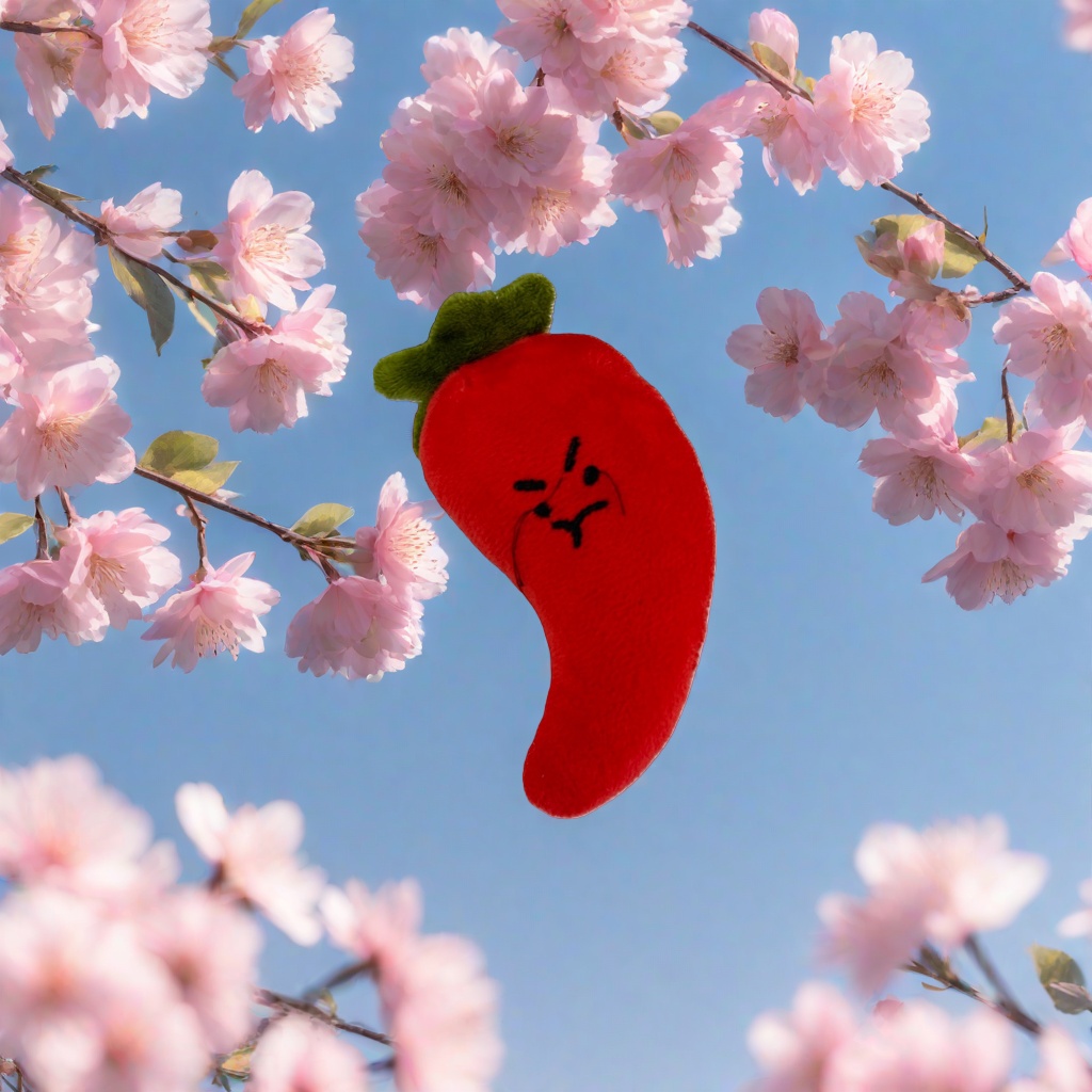 A cute and soft home decoration item in the shape of a red chili pepper plush toy Application Scenario
