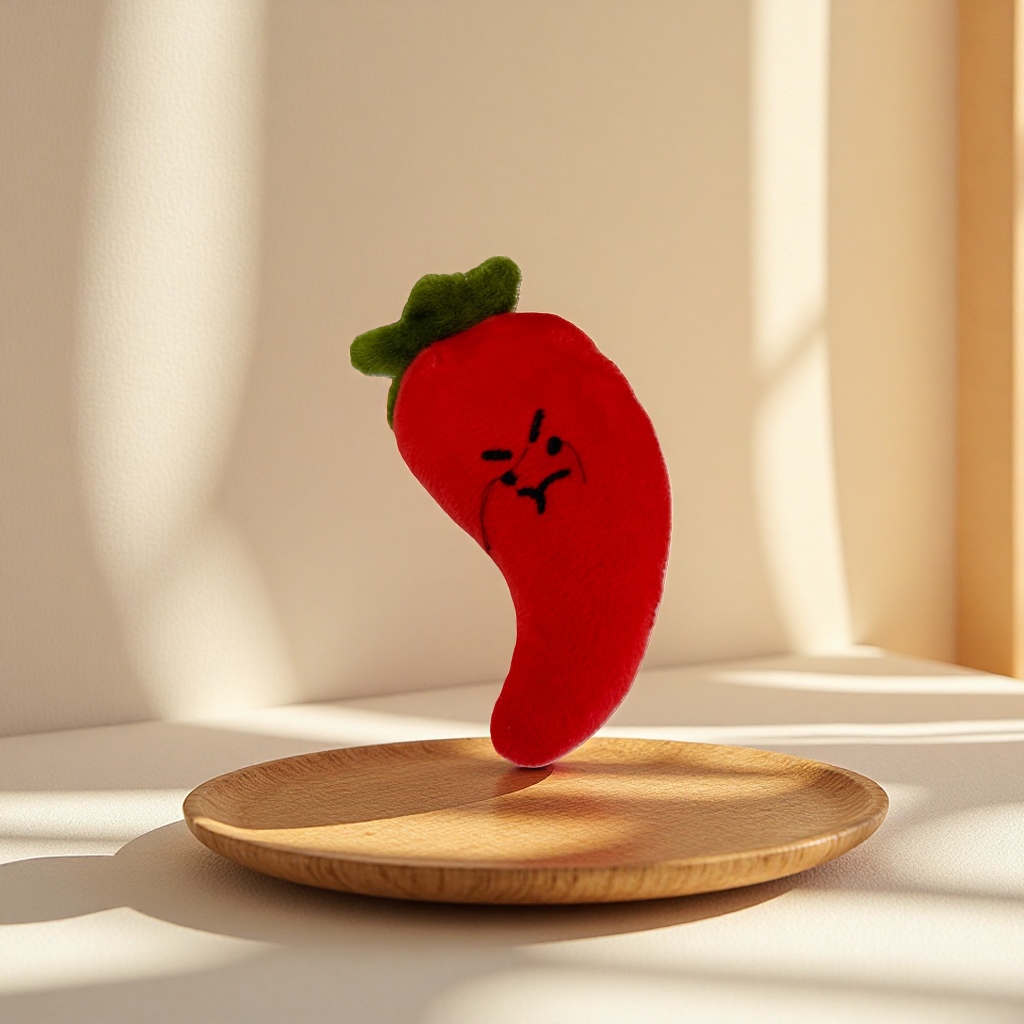 A cute and soft home decoration item in the shape of a red chili pepper plush toy Specification image