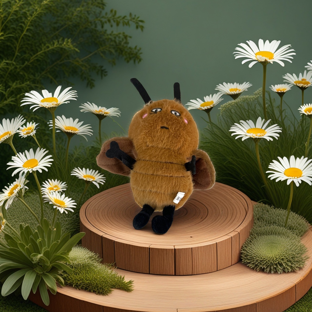 Plush toy bee, cute cartoon pillow, children's educational and soothing doll details Picture
