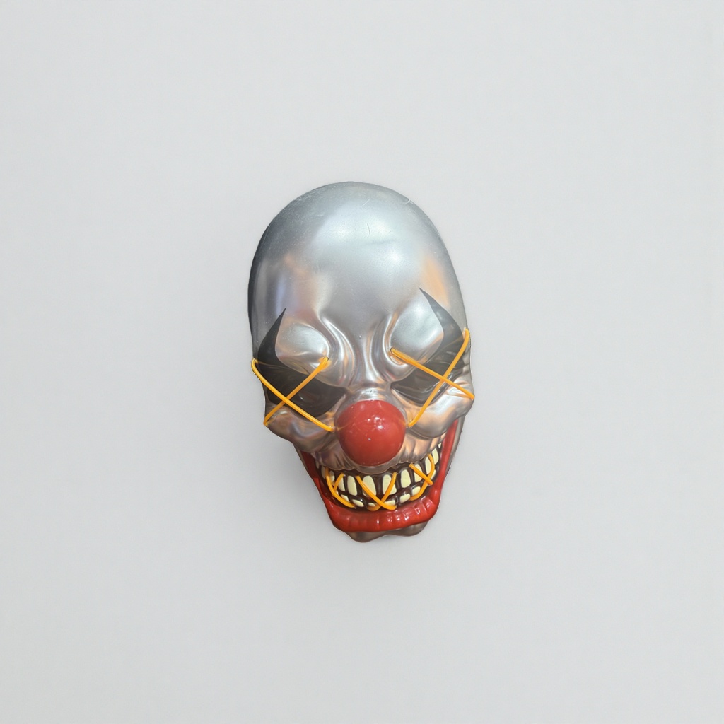 The horror clown mask is made of PVC soft rubber, which is lightweight and breathable. It is a Halloween performance prop details Picture