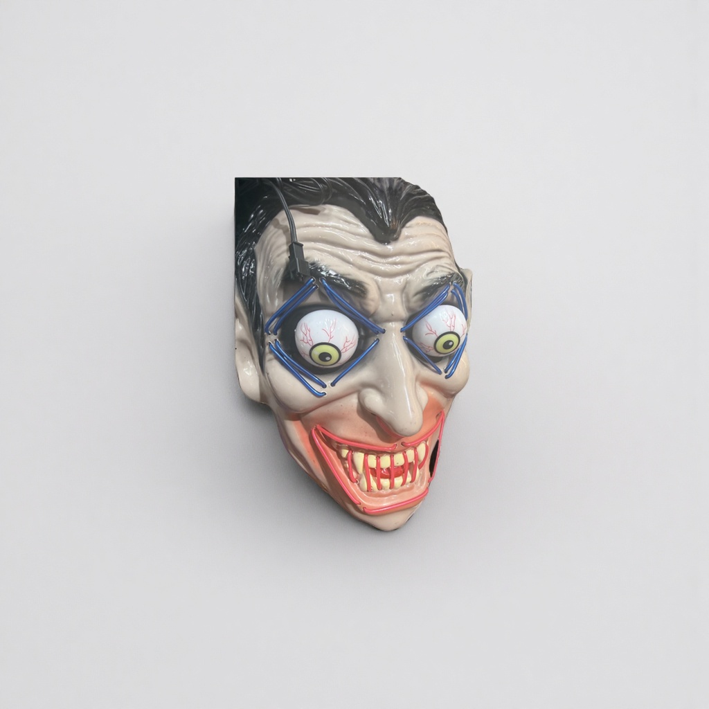The horror mask made of PVC soft rubber is lightweight and breathable as a Halloween party prop details Picture