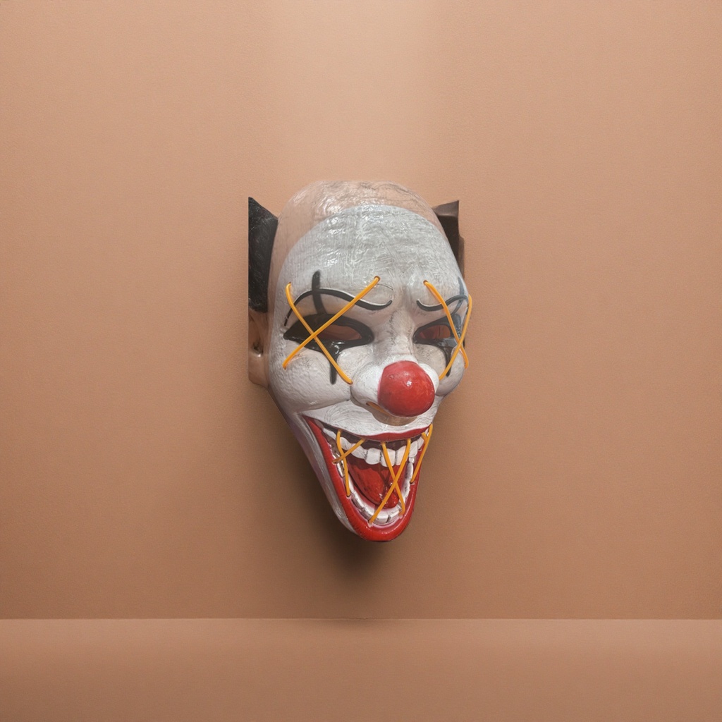 Horror clown mask, Halloween party makeup props, adult Halloween horror decoration Specification image