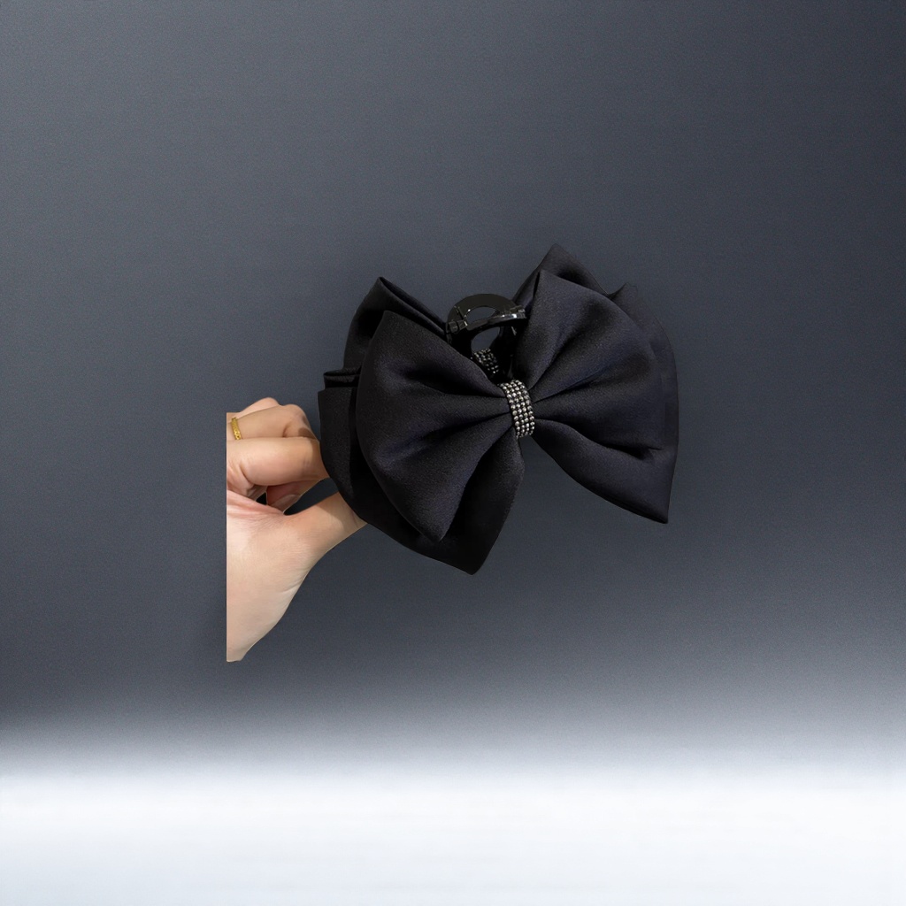 Negro arco clip para el pelo mujer simple y versátil tocado de moda dulce accesorios para el cabello Specification image